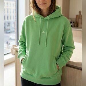 NEW Holzweiler Minimalist Hanger Logo French Terry Pullover Hoodie Green | M